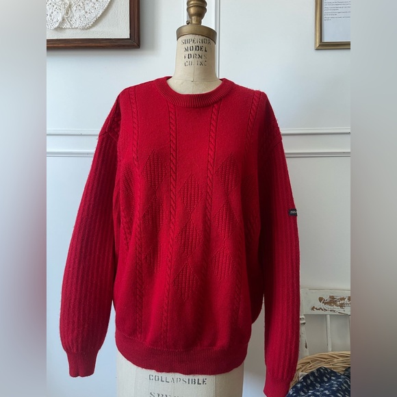 Red Cable Knit Sweater - Picture 3 of 6